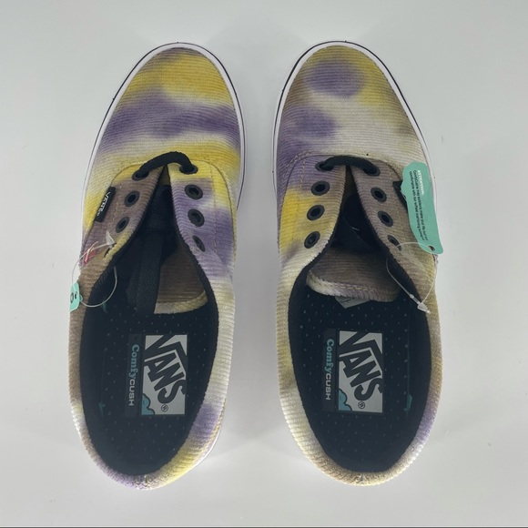 VANS NEW BLOTCHED COMFYCUSH ERA WOMEN’S SNEAKERS PURPLE YELLOW SKATE SHOE NWT - Picture 5 of 9